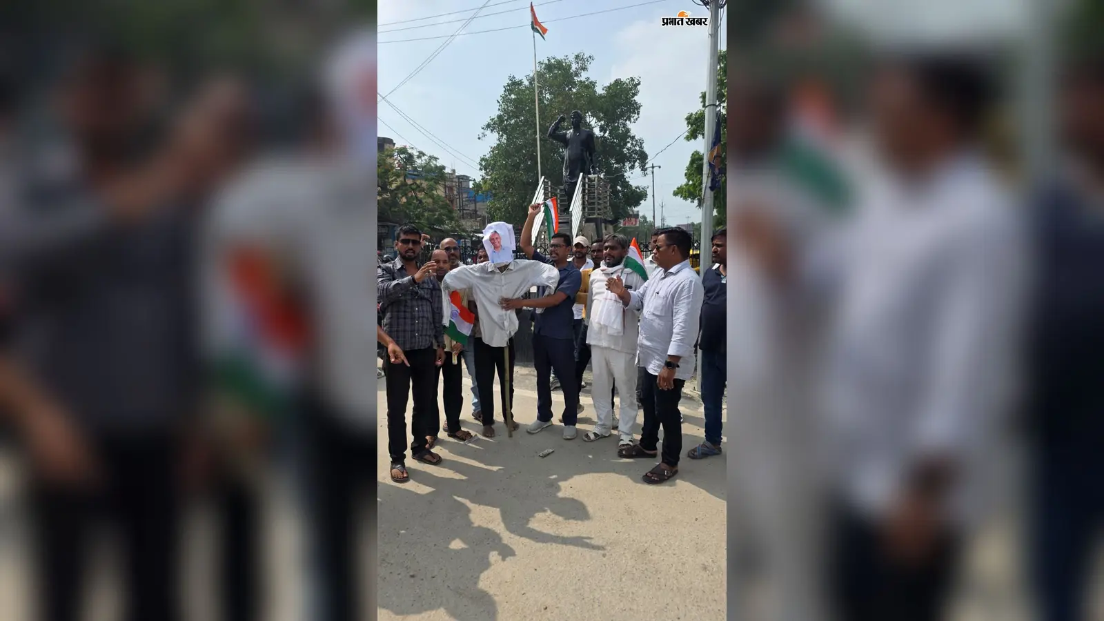 बक्सर की जनता को ‘चिरकुट’ कहने के विरोध में विधायक का पुतला दहन, जमकर हुई नारेबाजी
