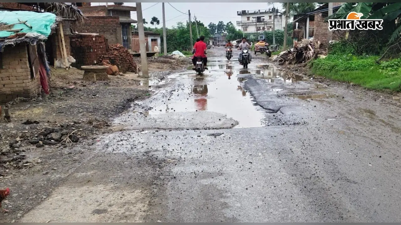 हनवारा-परसा मुख्य मार्ग गड्ढों में तब्दील, बारिश ने बढ़ाई परेशानी