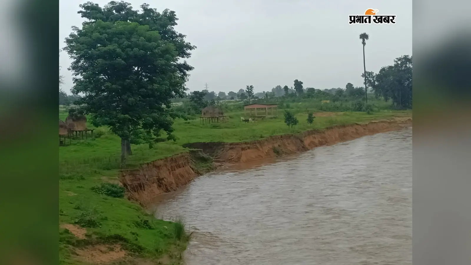 बड़कागांव में नदी की तेज धार ने उजाड़ी किसानों की खेती, 5 एकड़ फसल बही; 15 लाख का नुकसान