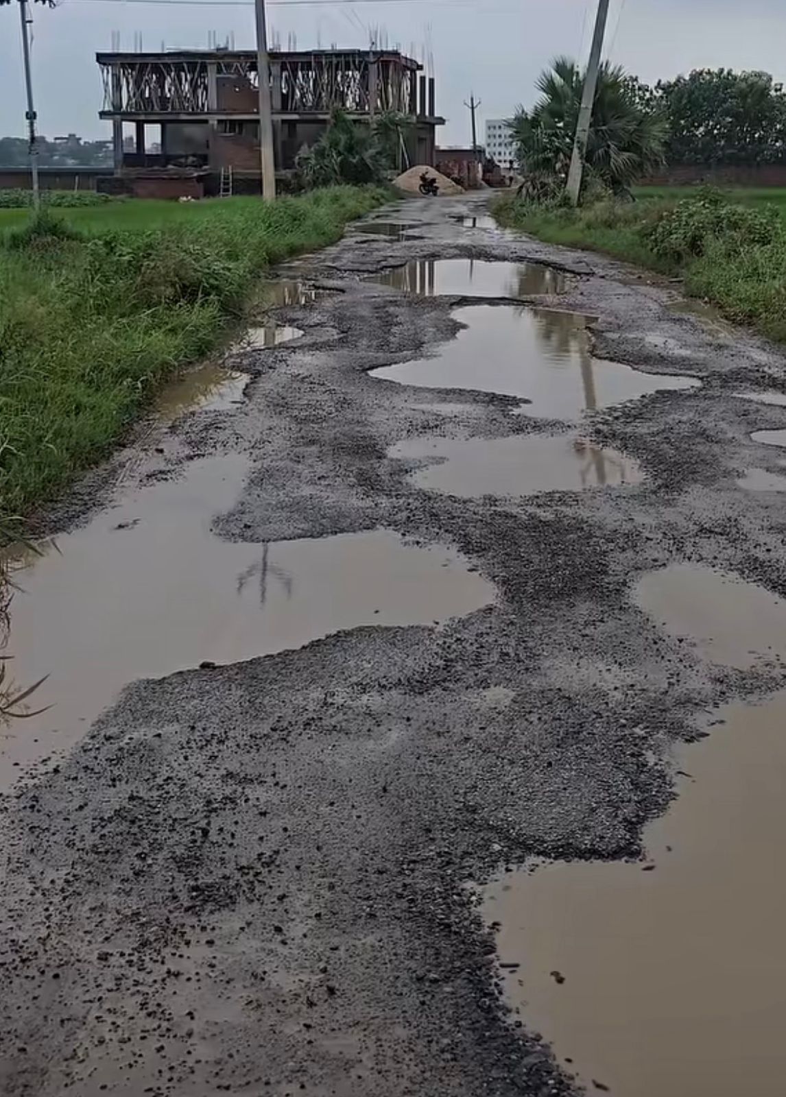 जलजमाव और टूटी सड़क