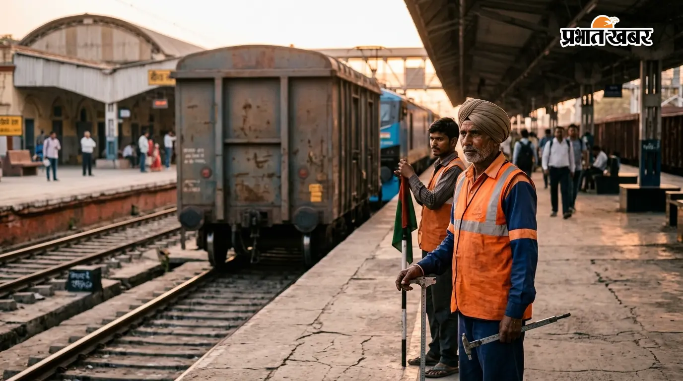 न्यू फरक्का के पास रेलवे ट्रैक के नीचे धंसी जमीन, अप लाइन पर रात 1:20 से रेल परिचालन ठप