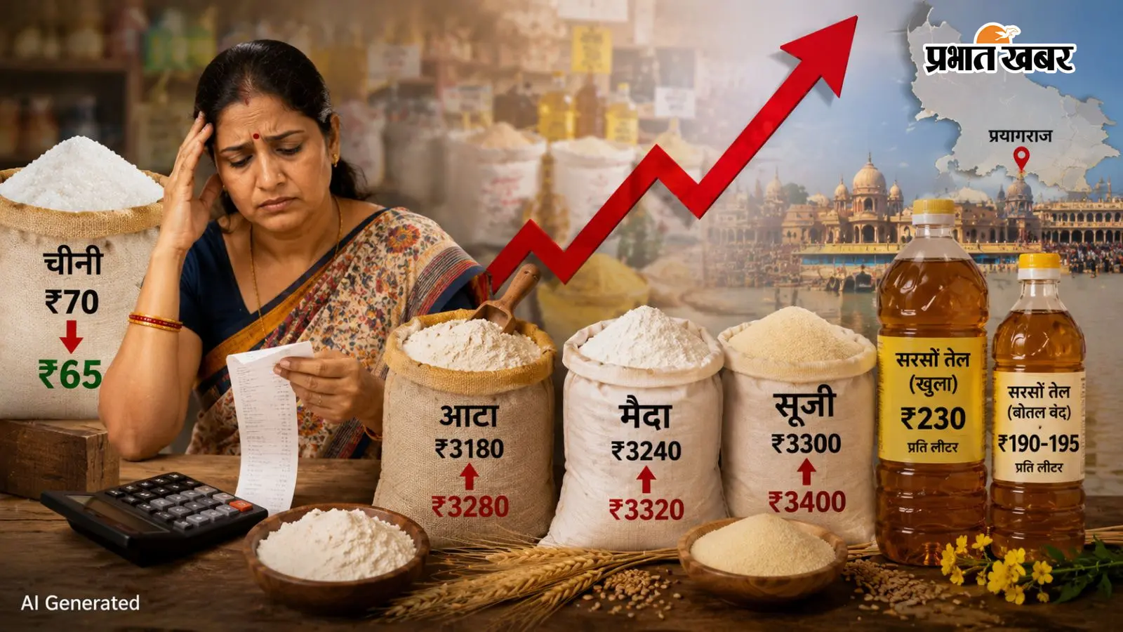 UP में चीनी सस्ती होने की खुशी हुई फीकी! आटा-तेल ने बिगाड़ा रसोई का बजट, आखिर ऐसा क्या हुआ कि बढ़ गए दाम?