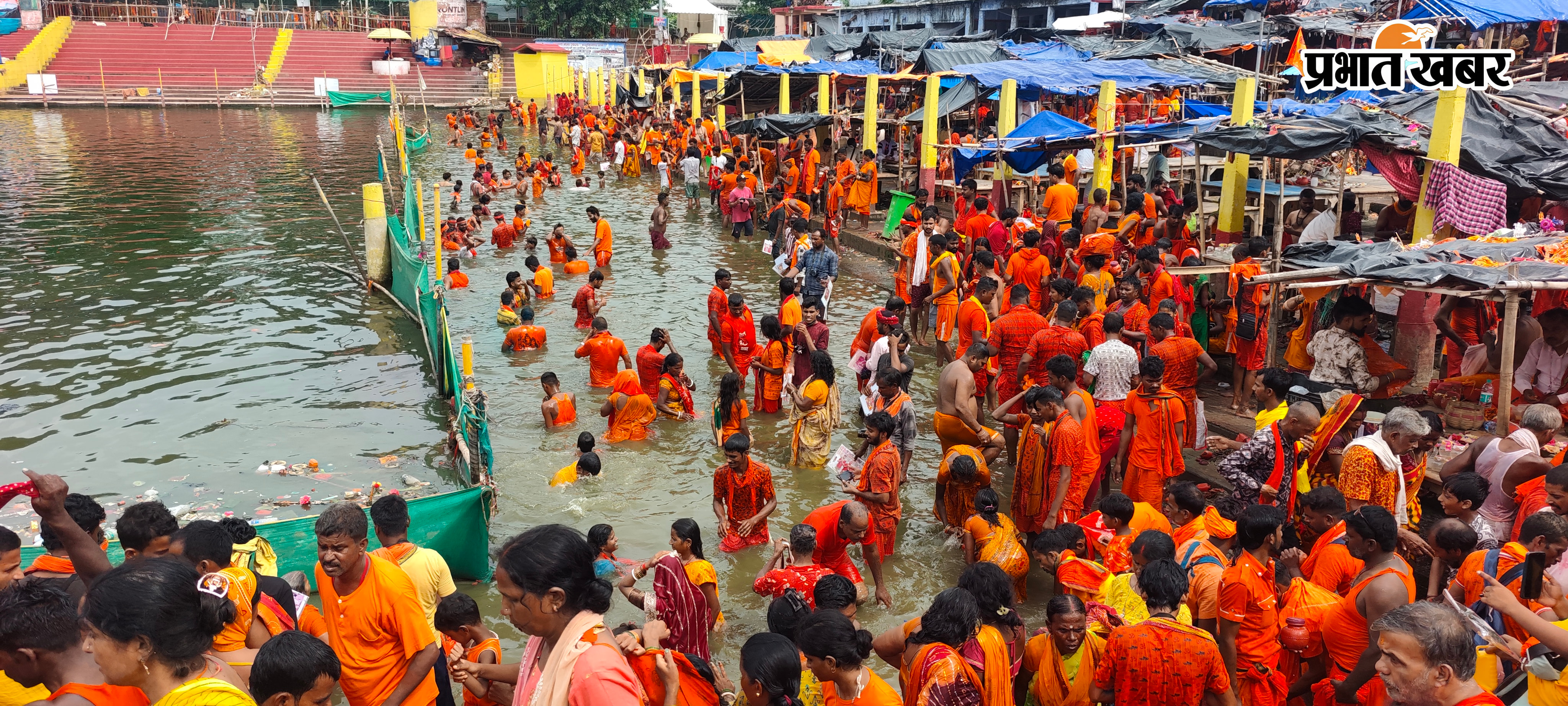 बासुकिनाथ मंदिर में भक्तों की भीड़, कतारबद्ध श्रद्धालु | Prabhat Khabar Network