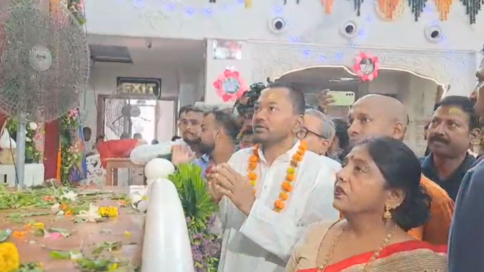 इस्कॉन मंदिर पहुंचे स्वास्थ्य मंत्री