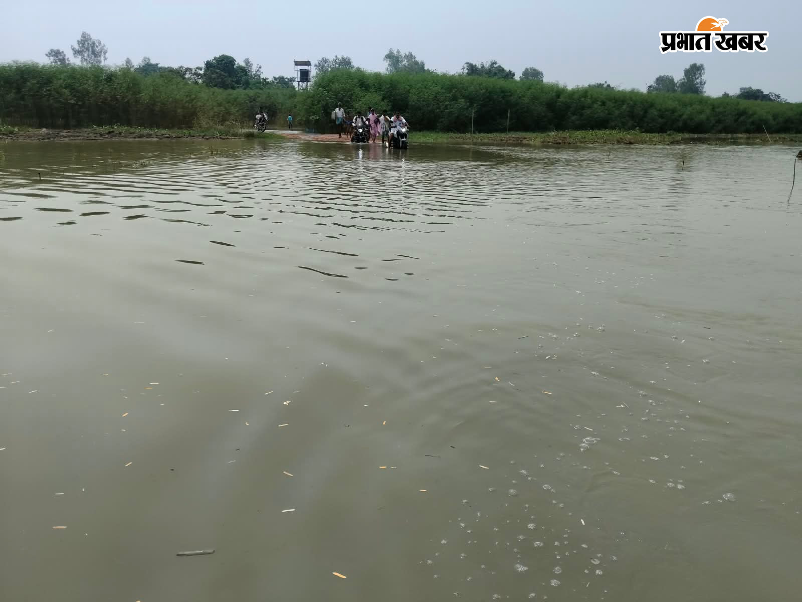 फोटो है - सड़क पर चढ़ा पानी | Prabhat Khabar Network