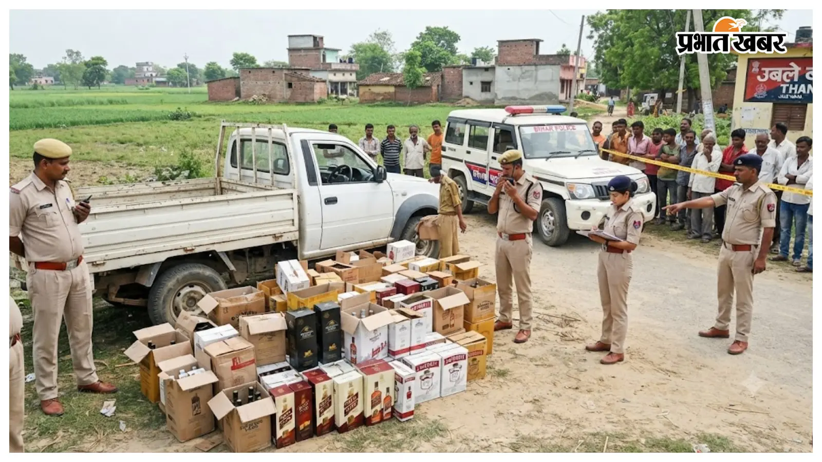 दरभंगा: जाले थाना क्षेत्र में भारी मात्रा में विदेशी शराब बरामद, चालक की तलाश जारी
