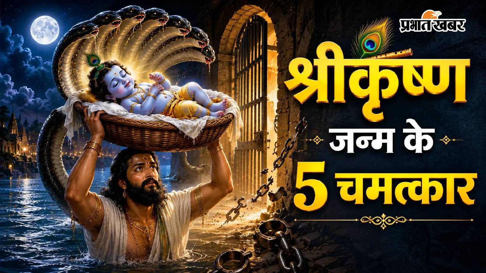 Janmashtami: टूट गईं बेड़ियां, खुल गए कारागार के ताले; श्रीकृष्ण जन्म के समय हुए 5 चमत्कार