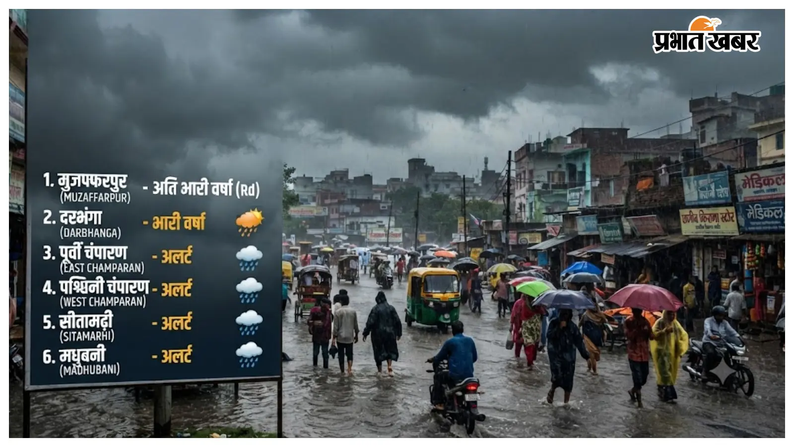 उत्तर बिहार में 5 से 9 सितंबर तक झमाझम बारिश, छह जिलों में भारी वर्षा का अलर्ट जारी