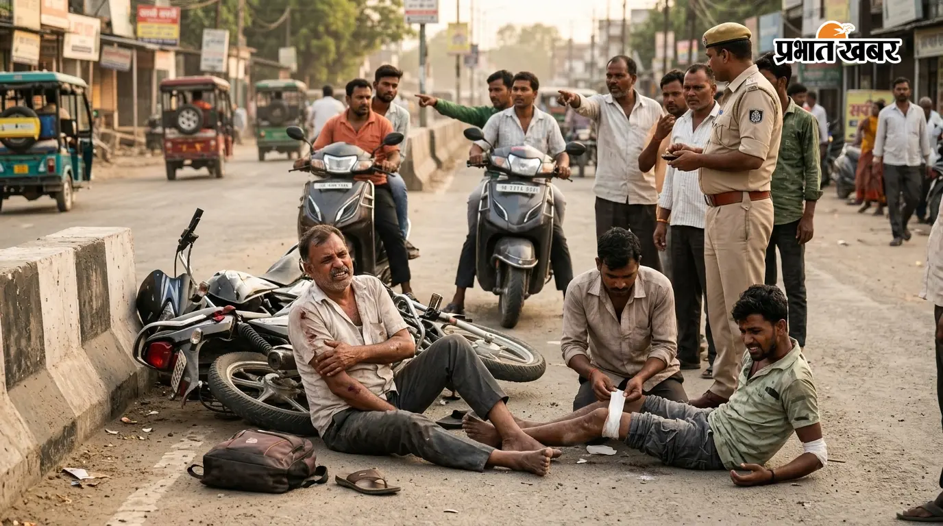 आमने-सामने भिड़ीं दो बाइक, पिता-पुत्र गंभीर... टक्कर के बाद दूसरा चालक फरार