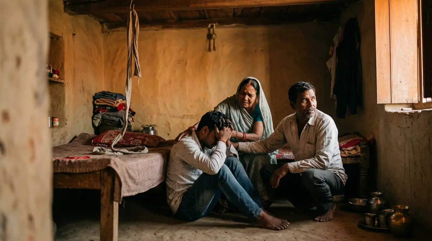 पत्नी से विवाद के बाद युवक ने लगाया फंदा, परिजनों ने समय रहते उतारा