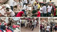 Delhi Building Collapse: तेज गड़गड़ाहट के साथ भूकंप जैसा अहसास हुआ और ढह गई 4 मंजिला इमारत, देखें PHOTOS