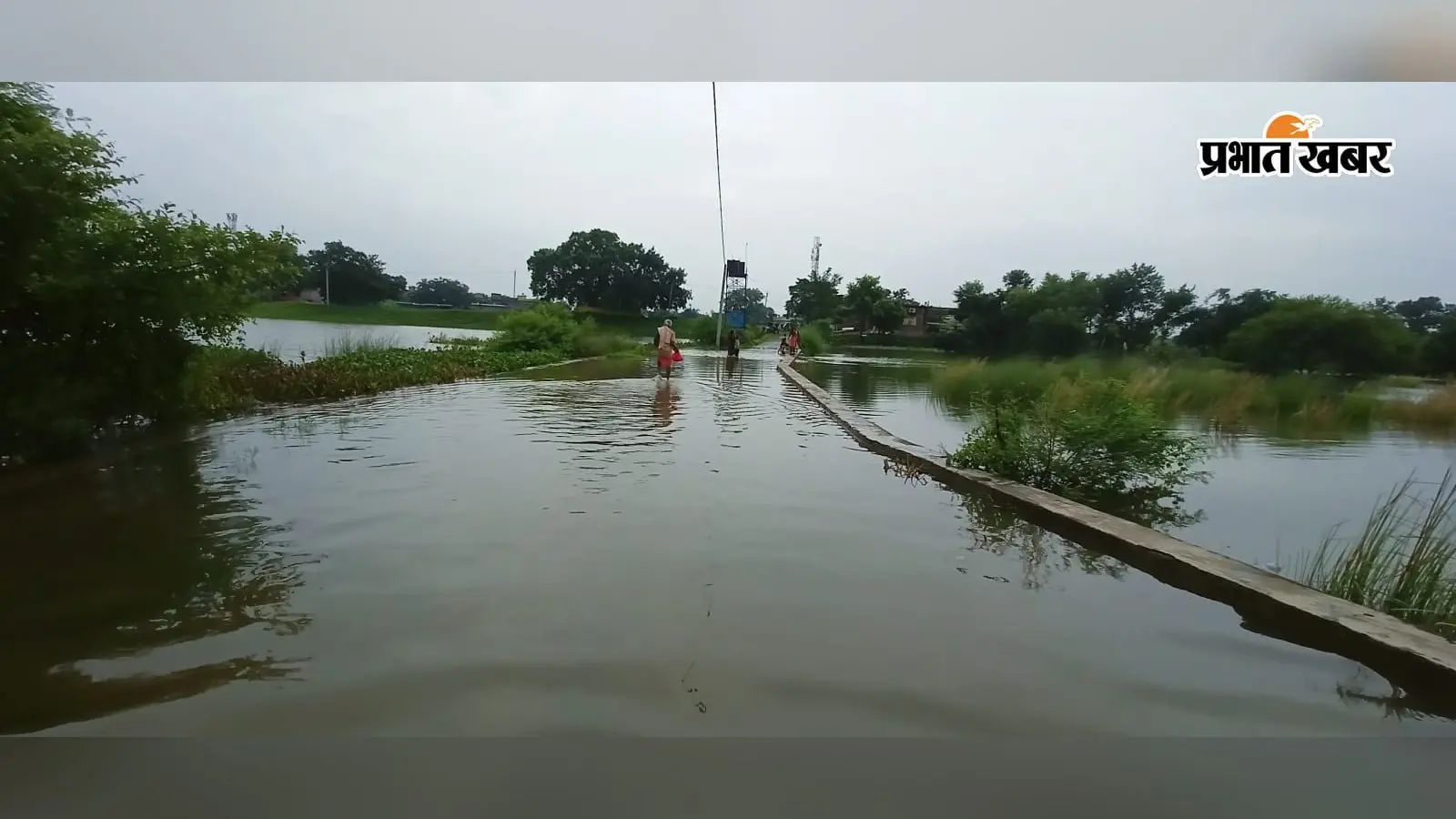 बक्सर में बाढ़ का नजारा