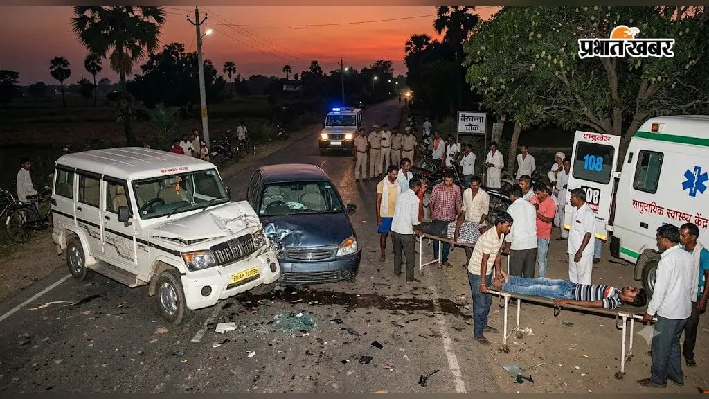 सिंहेश्वर में दो वाहनों की आमने-सामने टक्कर, बाइक सवार की मौत, दो घायल