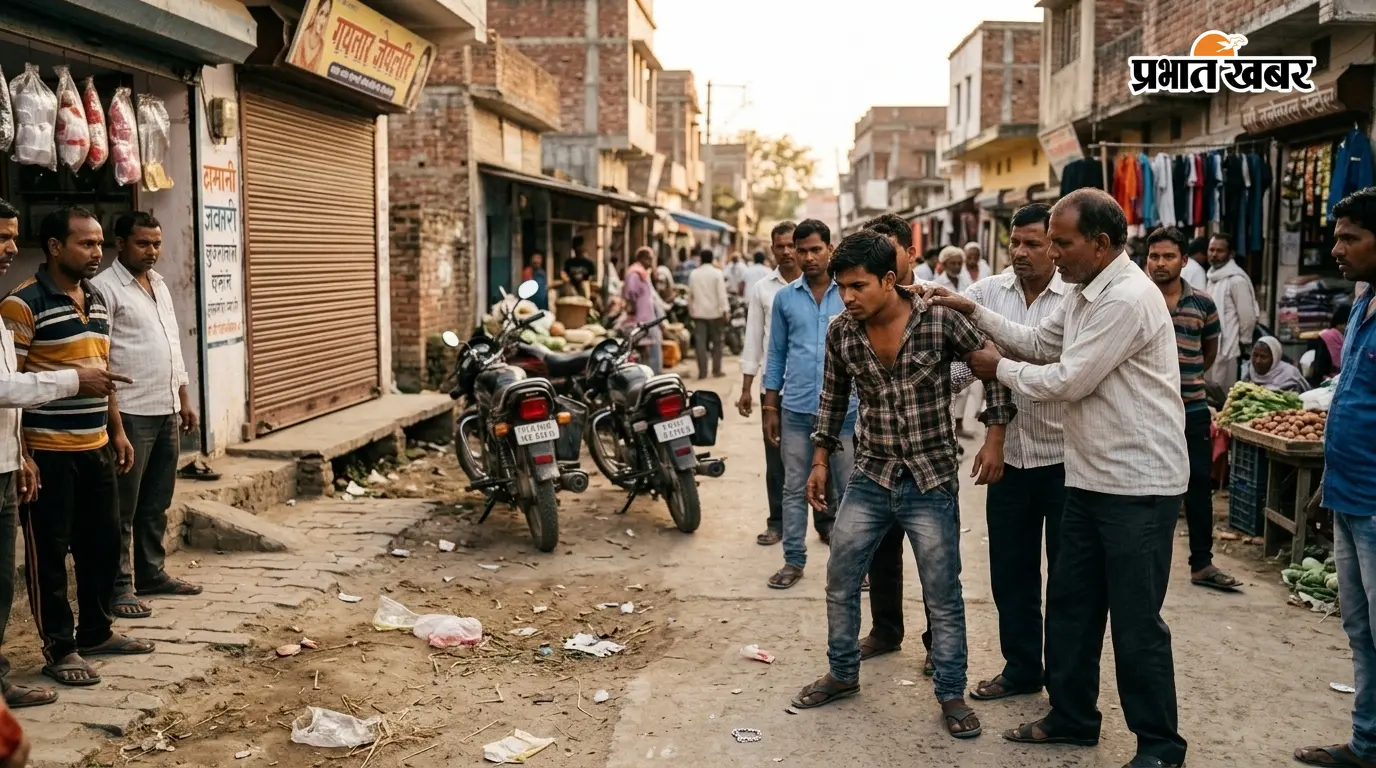दरभंगा के बहेड़ी में दुकान से चांदी का ब्रेसलेट लेकर भाग रहे समस्तीपुर के युवक को लोगों ने दबोचा