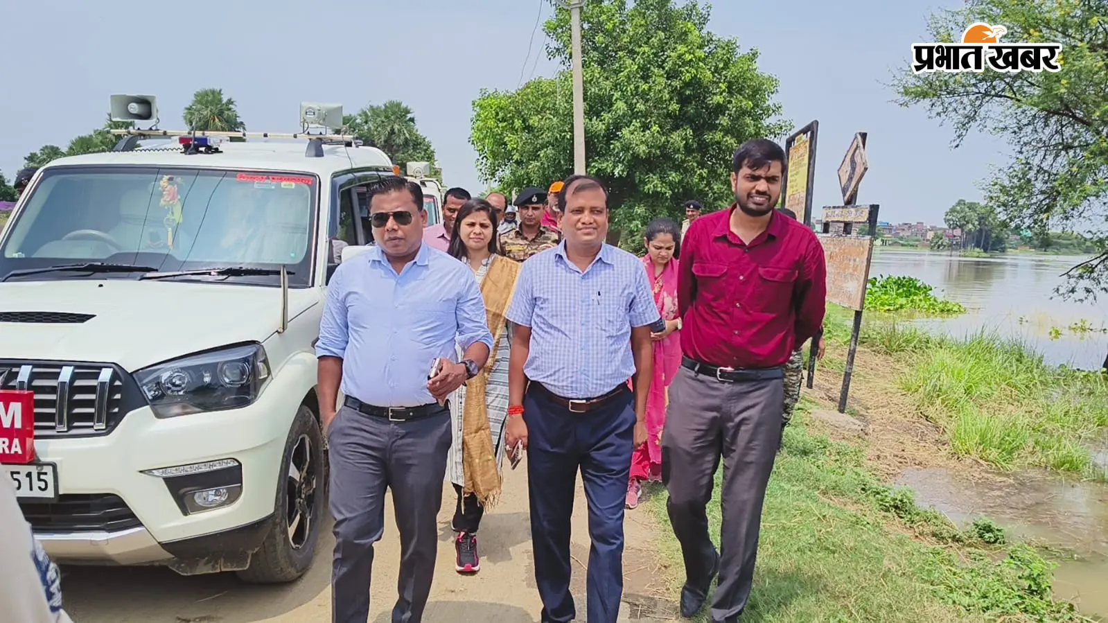 शेखपुरा: हरोहर नदी में गंगा के बढ़े पानी से बाढ़, छह गांवों का डीएम ने लिया जायजा