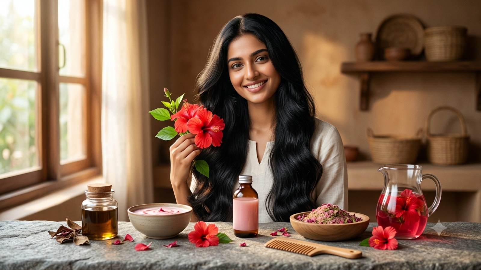 DIY Hibiscus Hair Care Products