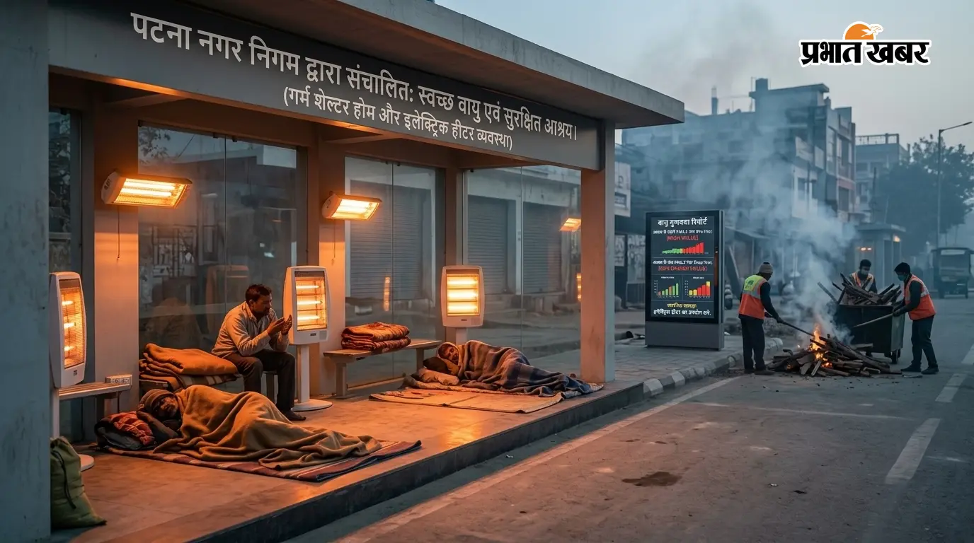 पटना में अलाव सेकने पर लगेगी रोक: बेघरों के लिए Winter Lounge व हीटर की होगी व्यवस्था; हवा में 30% बढ़ा PM 2.5