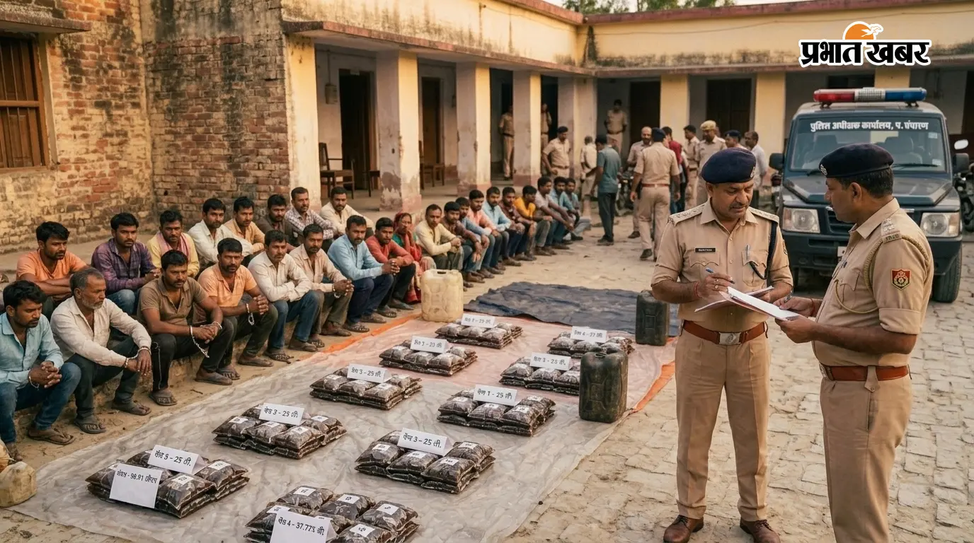 पश्चिम चंपारण में 24 घंटे का पुलिस अभियान, 23 आरोपित गिरफ्तार, 98.91 लीटर शराब बरामद