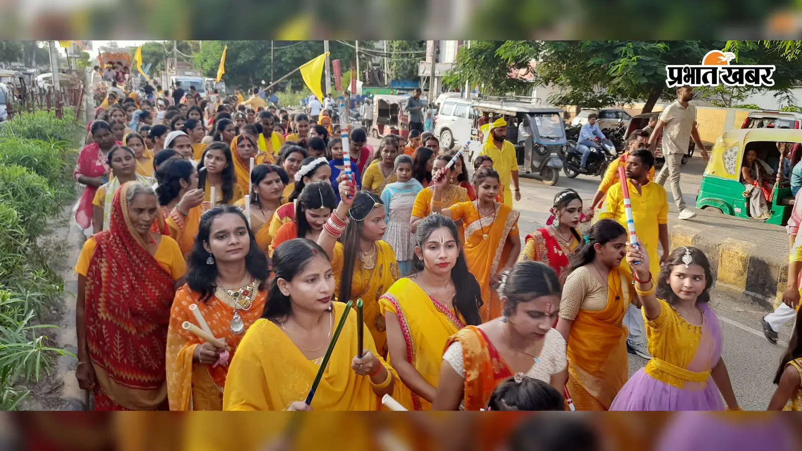 राधा-कृष्ण के रूप में सजे बच्चे, कृष्ण धुन पर थिरकते युवा; औरंगाबाद में निकली जन्माष्टमी शोभायात्रा