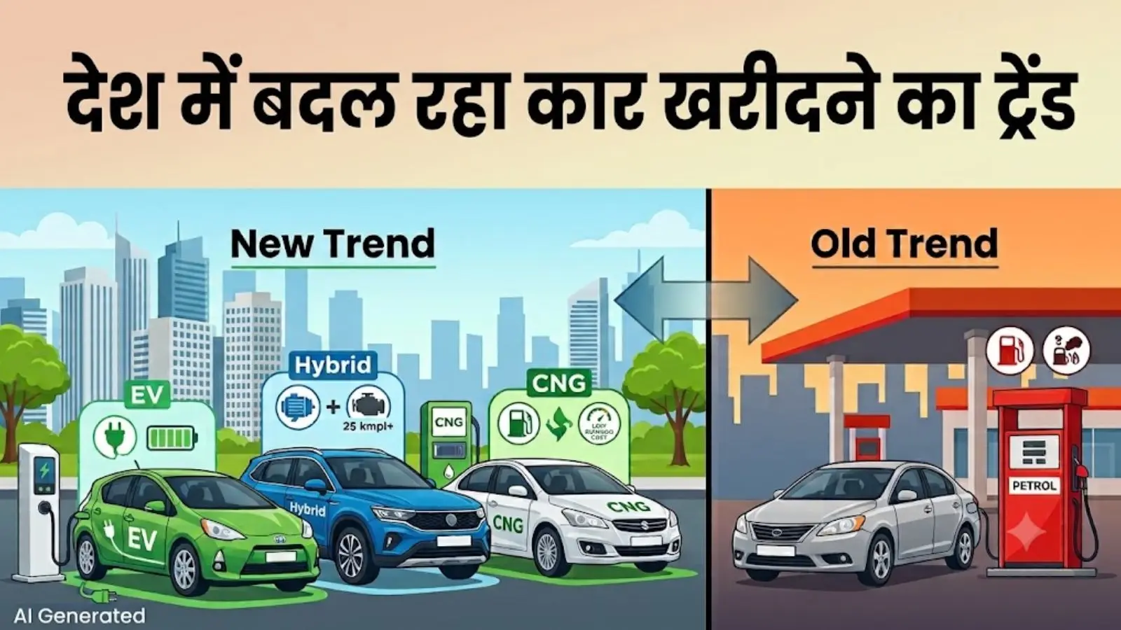 बदल गया कार खरीदने का ट्रेंड: CNG, Hybrid और EV ने पेट्रोल को पछाड़ा, जानें क्यों बदल रही लोगों की पसंद