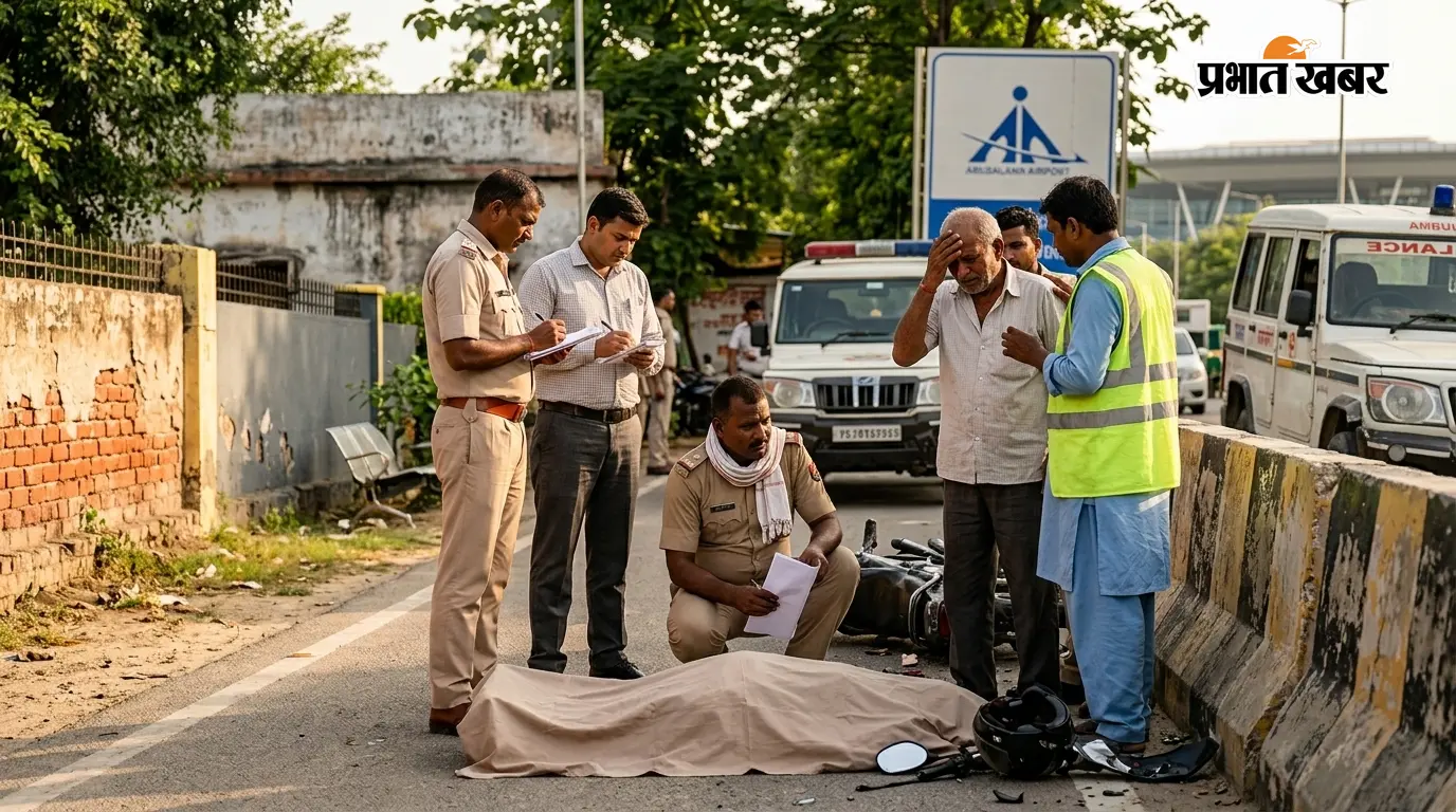 एयरपोर्ट रोड पर बाइक हादसे में 27 वर्षीय युवक की मौत,सदर अस्पताल में मृत घोषित