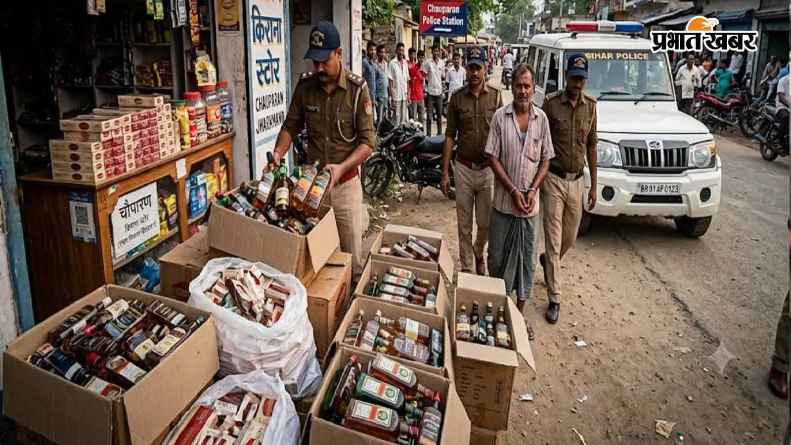 हजारीबाग में पुलिस की छापेमारी, 55 पीस अवैध शराब बरामद; दुकानदार गिरफ्तार