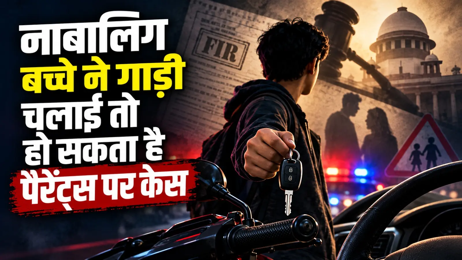 नाबालिग को गाड़ी की चाबी देना पड़ेगा भारी, सिर्फ जुर्माना ही नहीं बल्कि माता-पिता को भी हो सकती है 3 साल की जेल