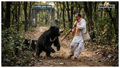 वाल्मीकि आश्रम से आस्था लेकर लौट रहा था श्रद्धालु, शावकों संग भालू ने किया हमला, जिंदगी के लिए जूझता रहा