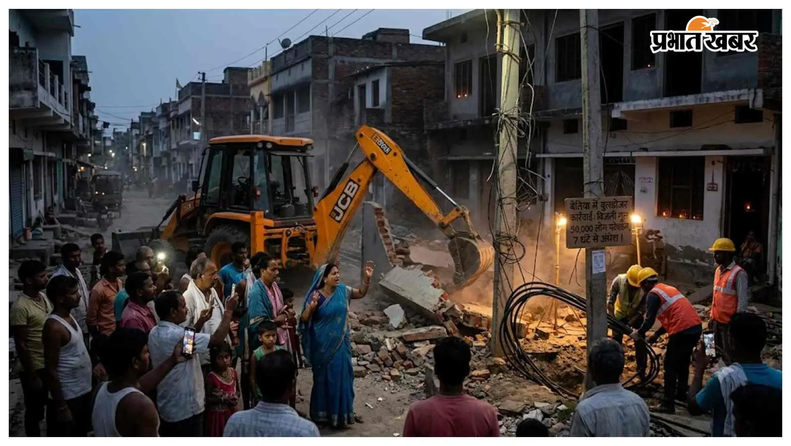 बेतिया में बुलडोजर चला तो 50 हजार लोगों की बिजली गुल, 7 घंटे बाद भी नहीं लौटी सप्लाई