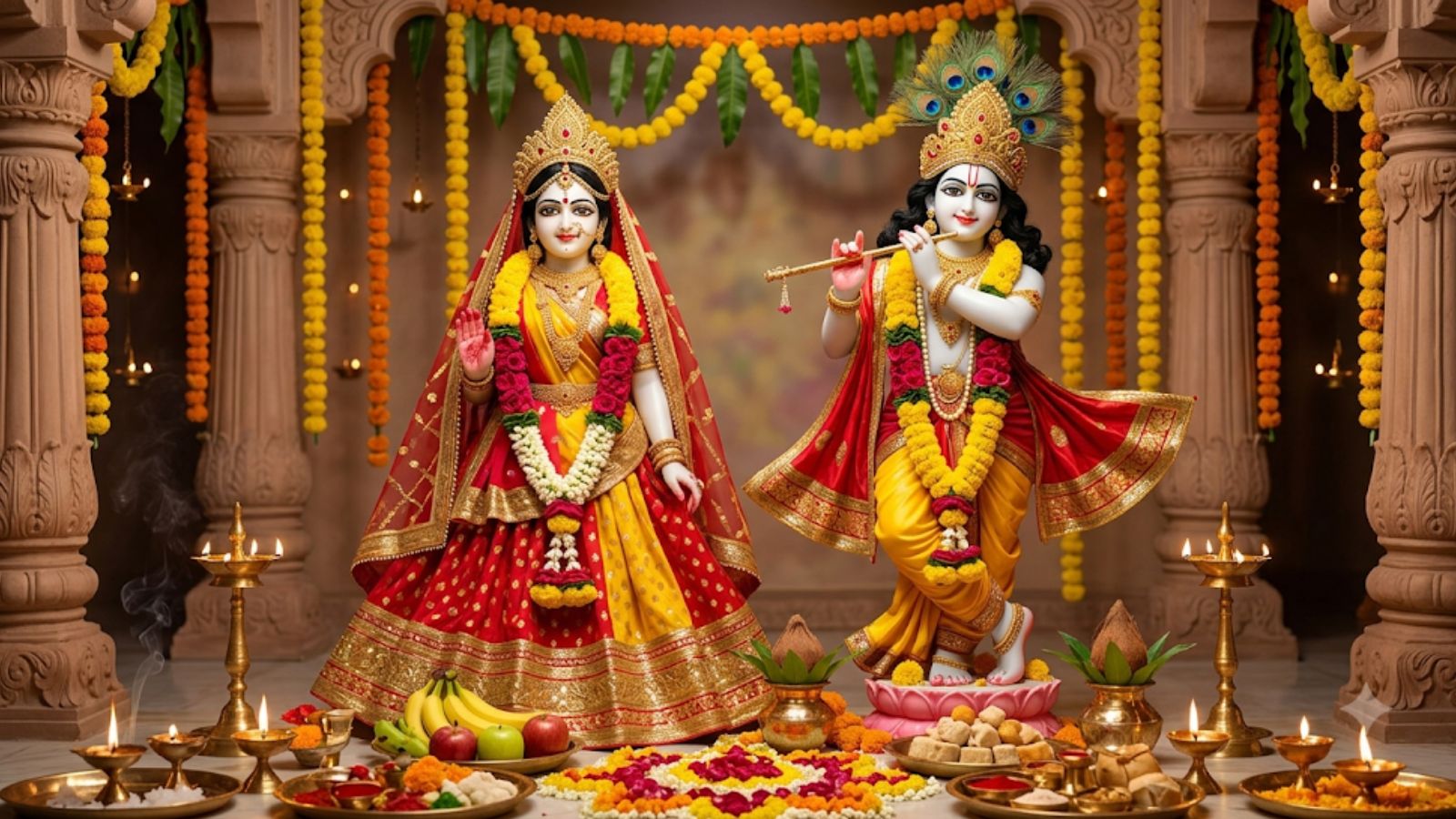 राधा रानी और भगवान कृष्ण की एआई निर्मित तस्वीर