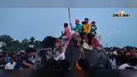 बेतिया में 40 साल पुराने कंस वध मेले में दिखा अनोखा नजारा, हाथियों ने गिरायी विशाल प्रतिमा तो उमड़ पड़ी हजारों की भीड़