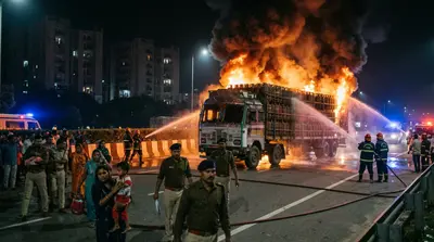 370 भरे सिलेंडर लदे ट्रक में आधी रात को भड़की आग, गोरखपुर में मचा ऐसा हड़कंप कि खाली कराना पड़ा इलाका