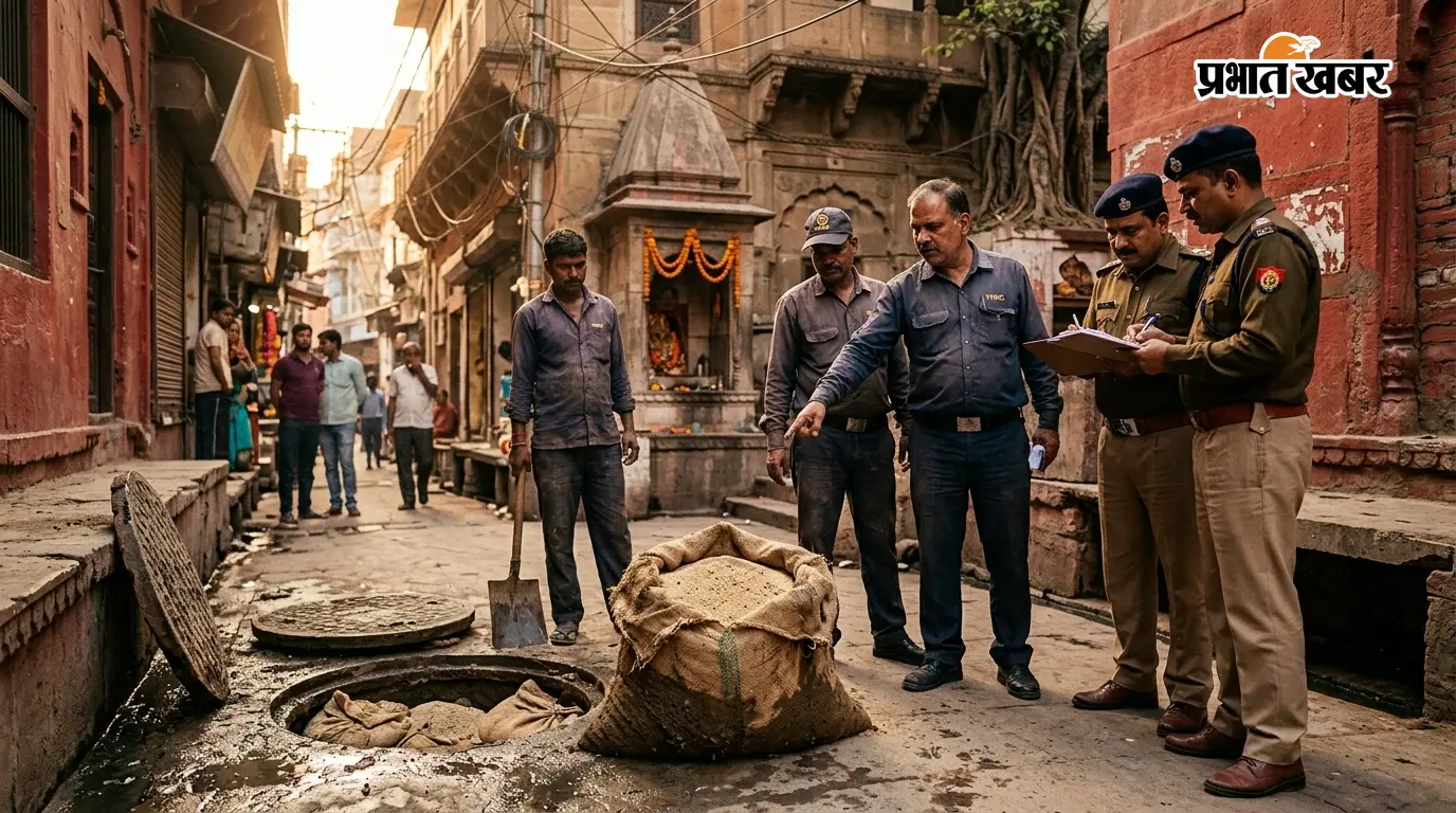 वाराणसी के मैनहोल में ऐसा क्या मिला? गाद की जगह निकलीं बालू की बोरियां, नगर निगम ने जताई साजिश की आशंका