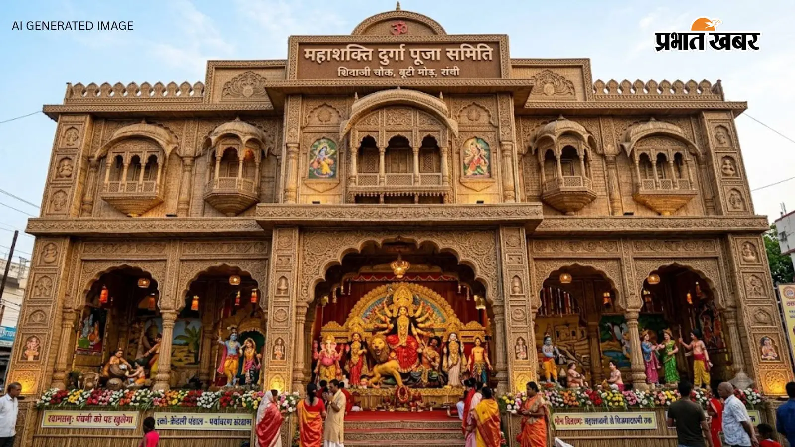 Ranchi Durga Puja Pandal: बूटी मोड़ में राजस्थानी थीम पर बनेगा 51 फीट ऊंचा दुर्गा पूजा पंडाल