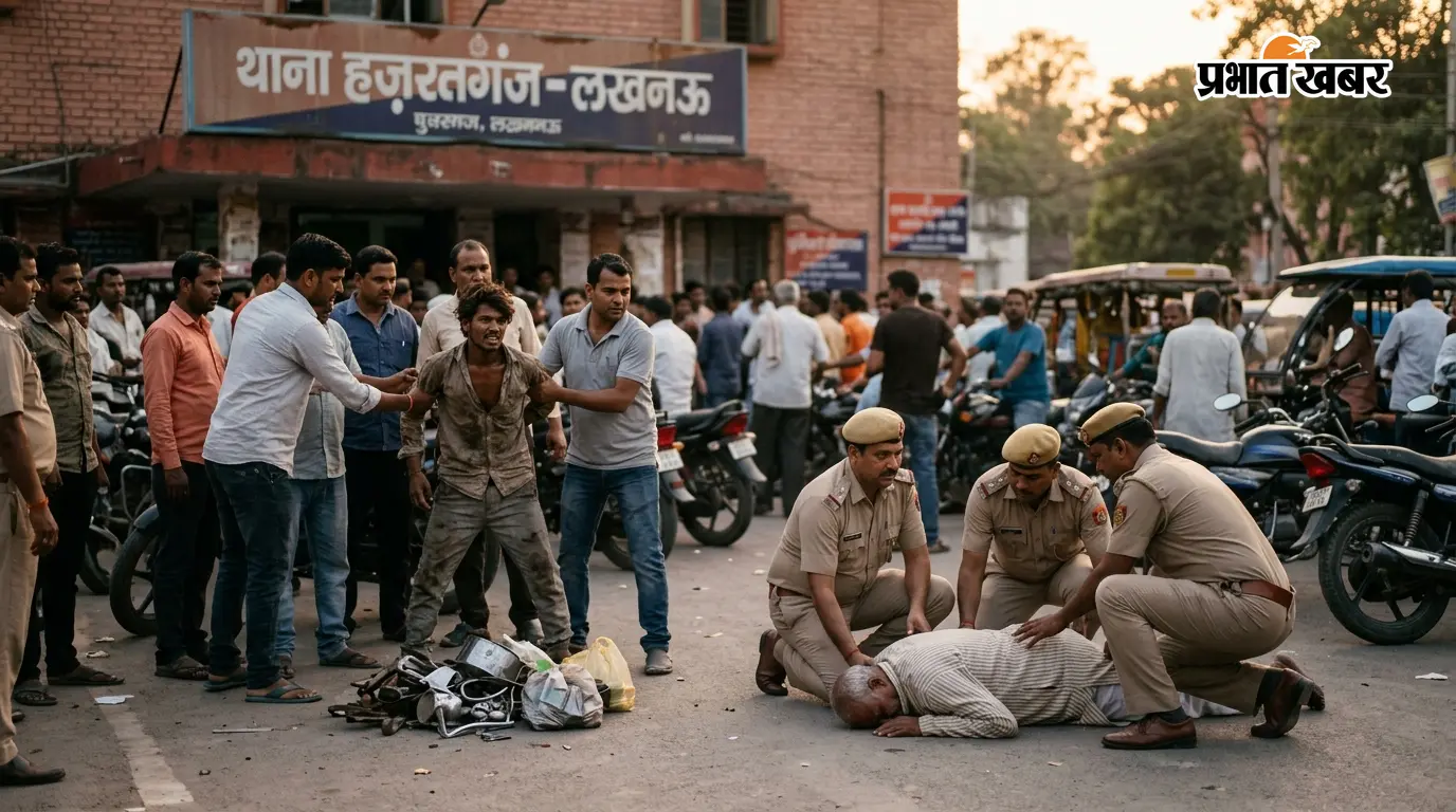 लखनऊ में थाने के सामने खूनी वारदात: टोकने पर भड़का कबाड़ी, बुजुर्ग को चाकू से गोदकर मार डाला