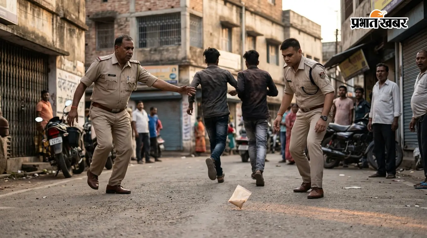 पाकुड़ में पुलिस को देखते ही भागे दो युवक, जेब से निकला 5 ग्राम ब्राउन शुगर