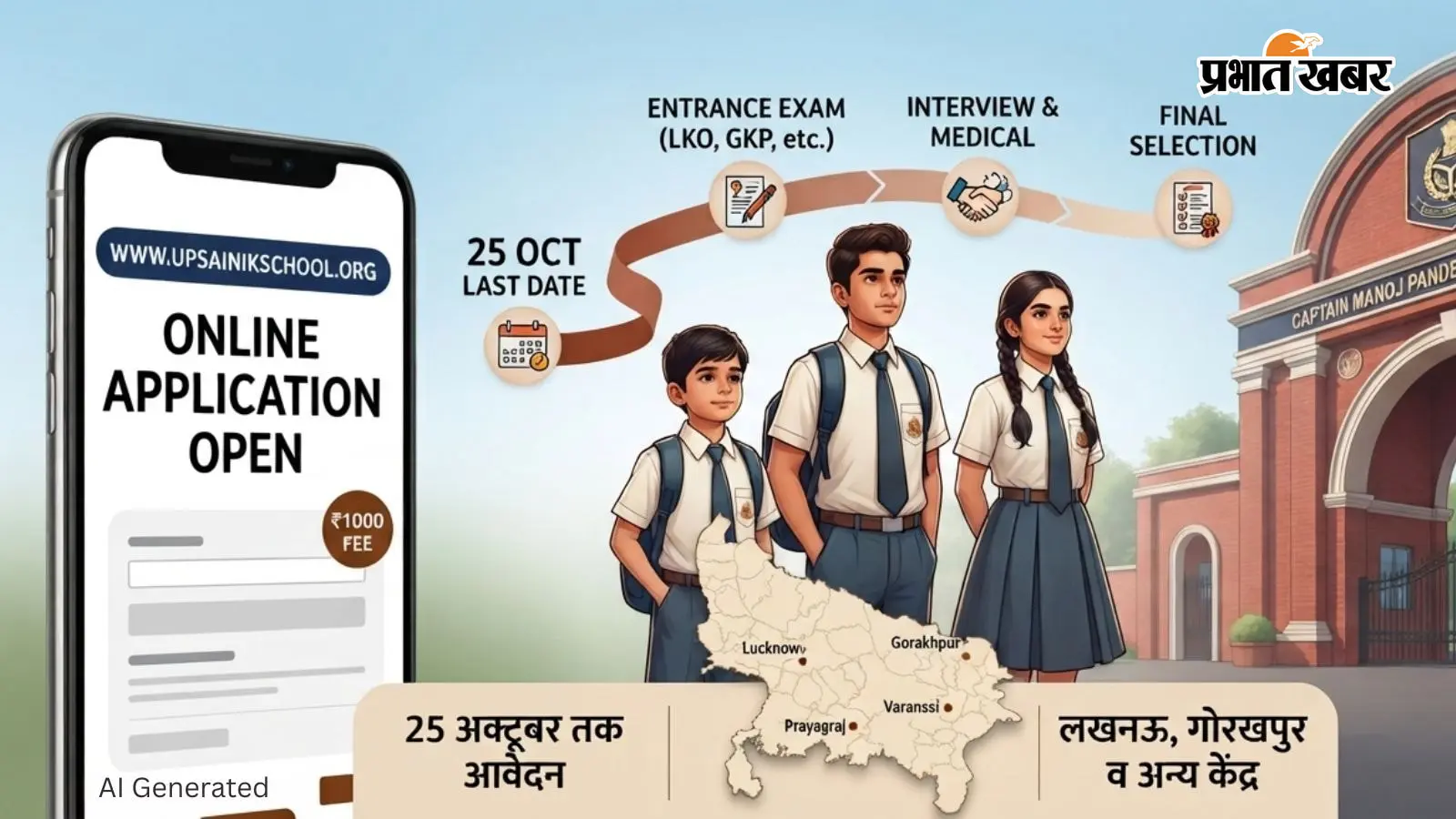 यूपी सैनिक स्कूल में प्रवेश का मौका, 25 अक्टूबर तक भरें फॉर्म, जानें रजिस्ट्रेशन से परीक्षा और चयन तक पूरा प्रोसेस