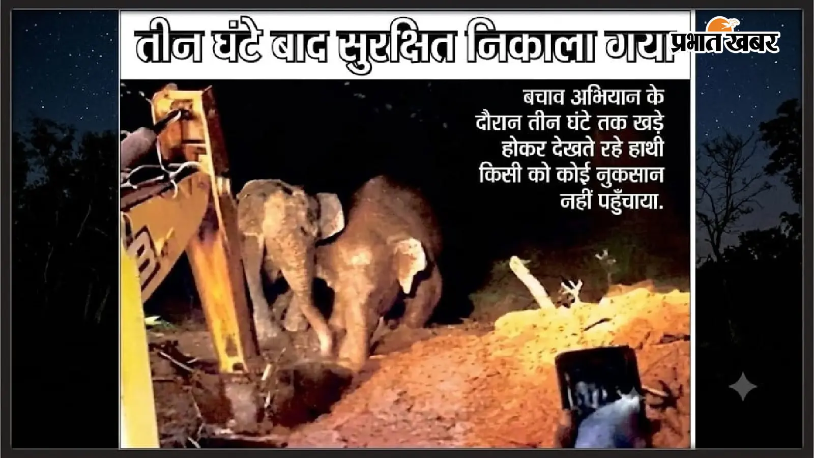 कुएं में गिरा हाथी का बच्चा, रेस्क्यू अभियान को खड़े होकर देखता रहा झुंड