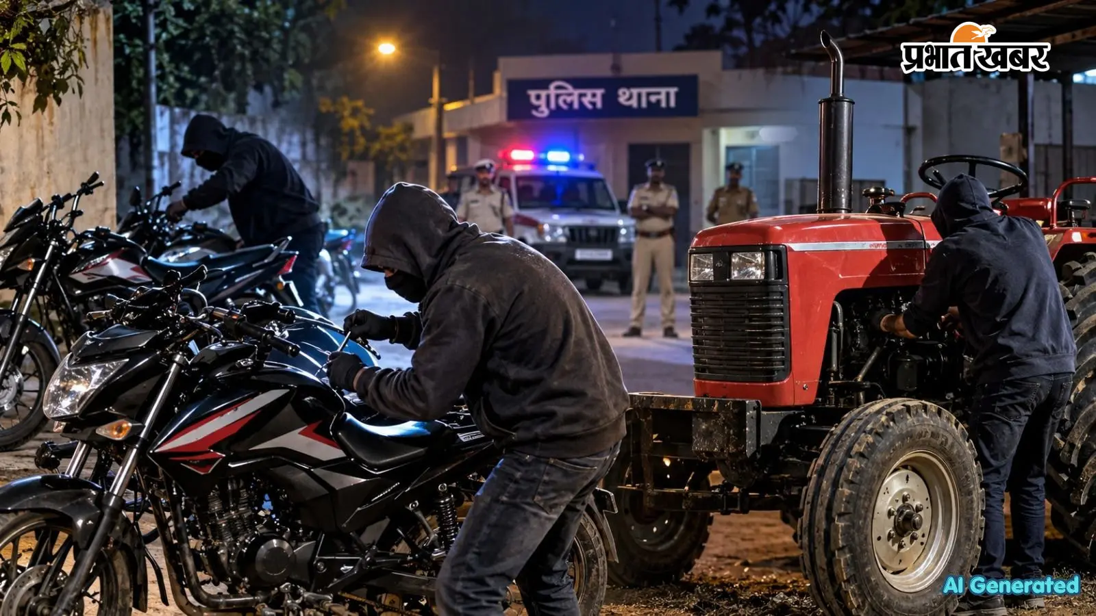 हुसैनाबाद में बेखौफ वाहन चोर, 10 दिन में 3 बाइक और ट्रैक्टर पर हाथ साफ; पुलिस के सामने चुनौती
