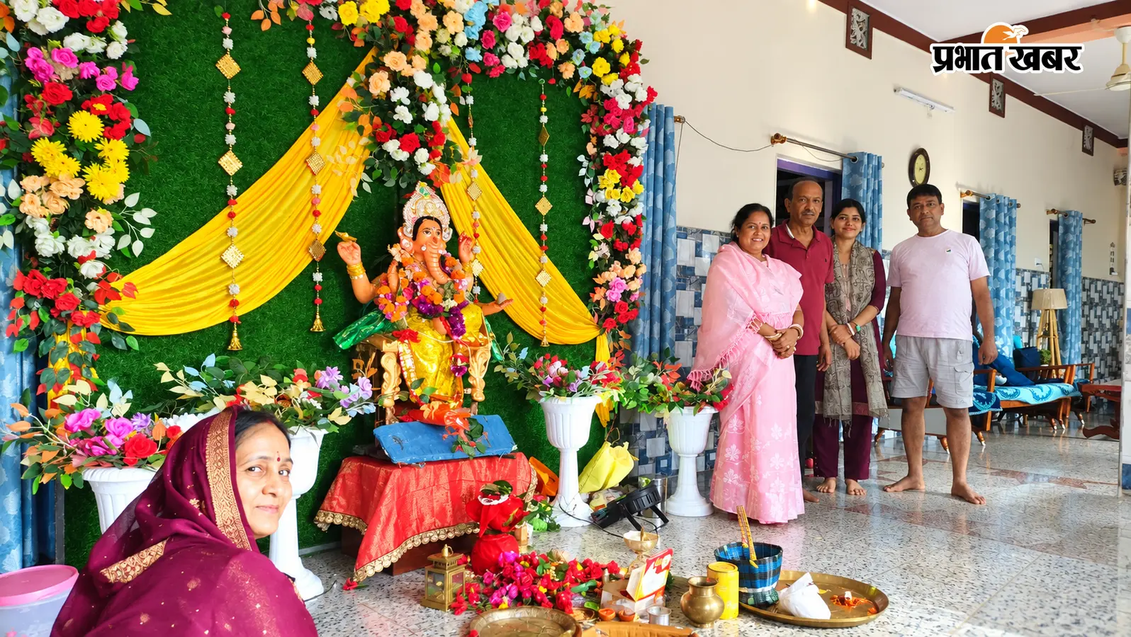 सीए बेटे की सफलता से शुरू हुई गणेश पूजा की परंपरा, सारठ में तीसरे साल भी भक्तिभाव से हुआ आयोजन