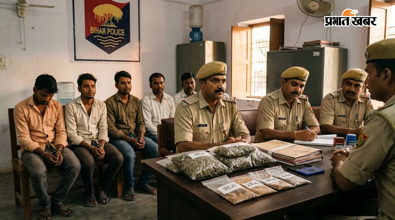 गोपालगंज में नशे के खिलाफ बड़ी कार्रवाई, गांजा और स्मैक के साथ छह तस्कर गिरफ्तार
