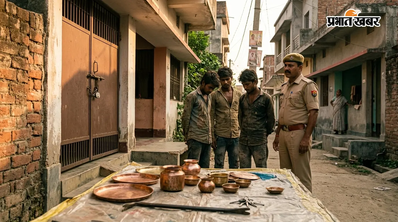 गोपालगंज: कुचायकोट में बंद मकान का ताला तोड़कर चोरी, दो आरोपित गिरफ्तार; चोरी के बर्तन बरामद