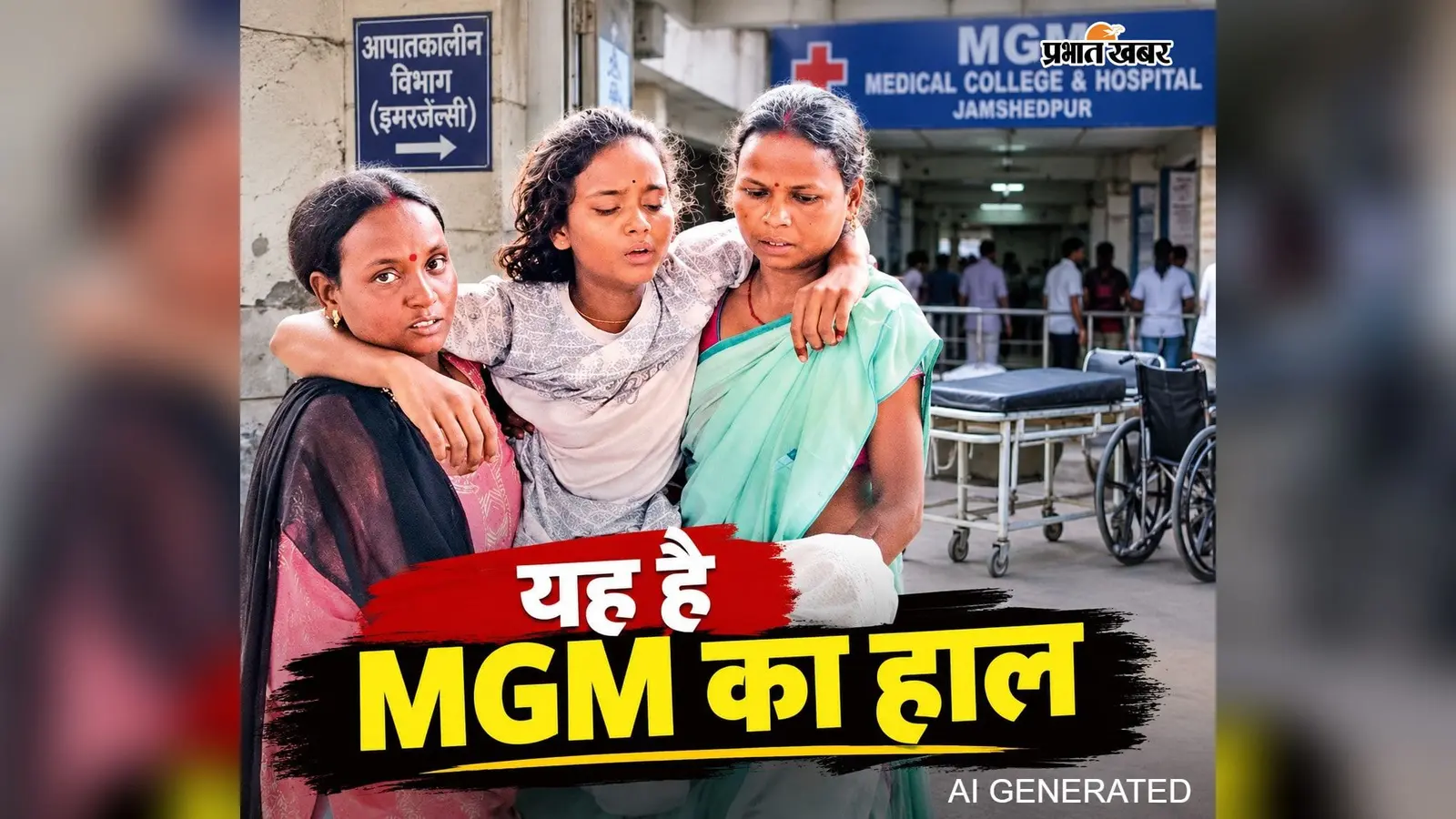 एमजीएम में नहीं मिला स्ट्रेचर, 13 साल की बच्ची को टांगकर इमरजेंसी ले जाने की आई नौबत