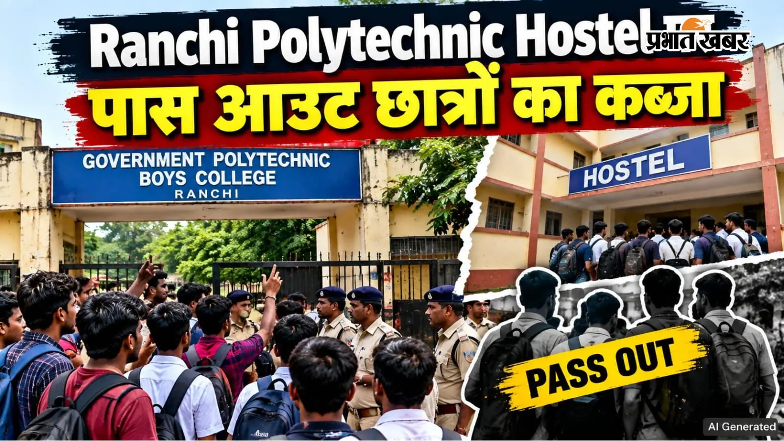 Ranchi Polytechnic Hostel पर पास आउट छात्रों का कब्जा, नए छात्रों की एंट्री रोकी तो मचा बवाल