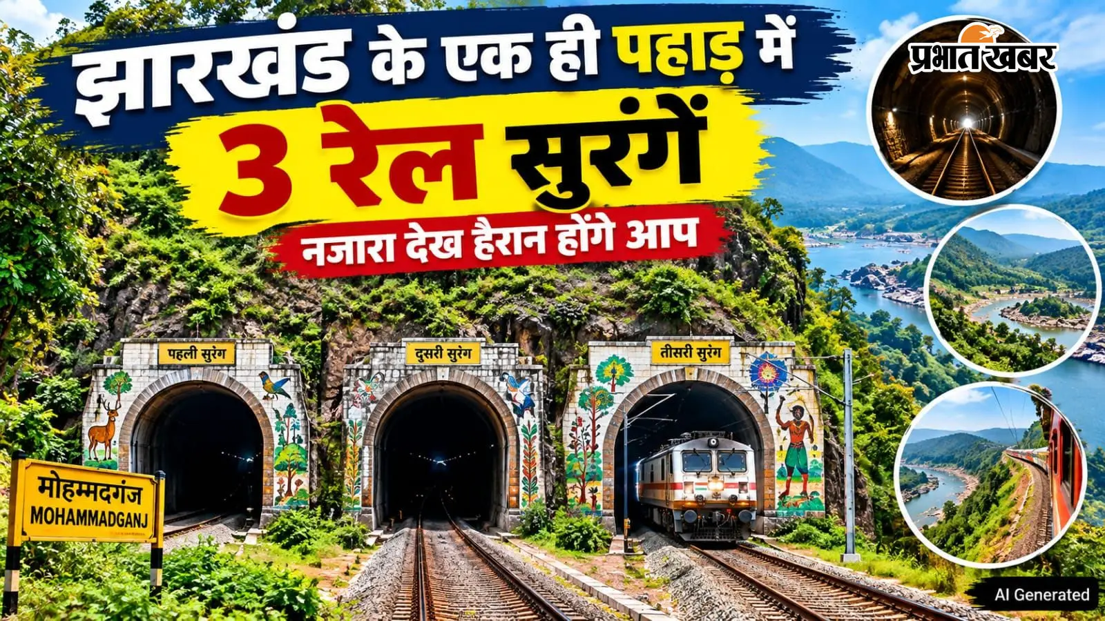 एक ही पहाड़ में 3 रेल सुरंगें, झारखंड का यह अनोखा नजारा देखकर रह जाएंगे हैरान