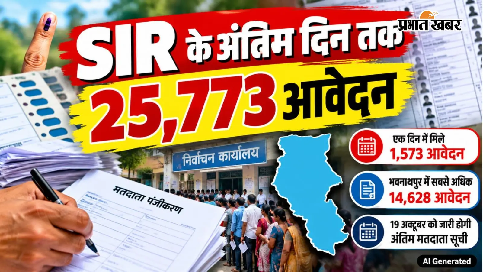 गढ़वा में SIR के अंतिम दिन तक 25,773 आवेदन, 14 अक्तूबर तक निबटेंगे दावे-आपत्तियां