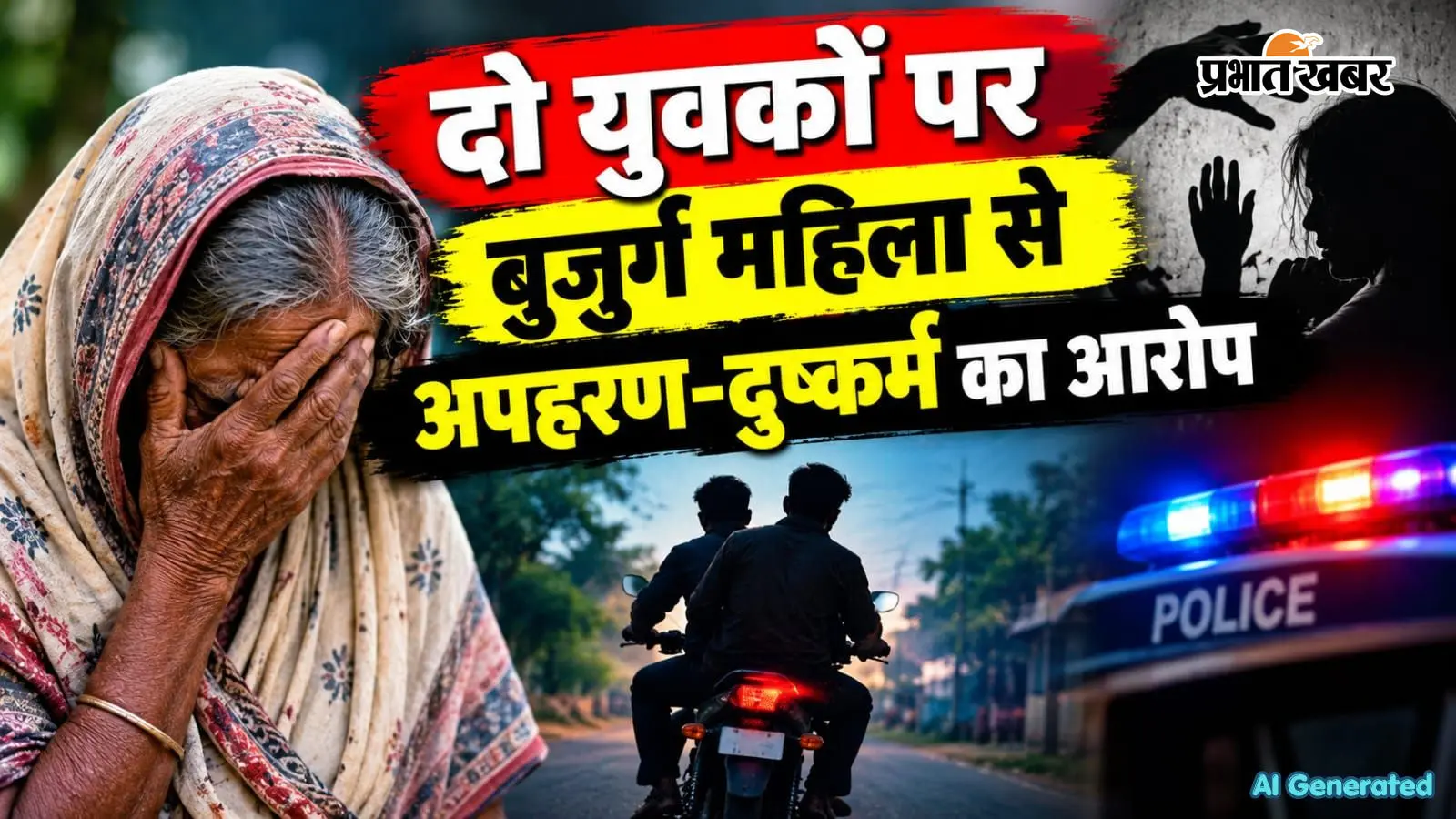 रिश्तेदार के घर जाने निकली बुजुर्ग महिला, रास्ते में बाइक सवारों ने उठाया, दुष्कर्म का आरोप