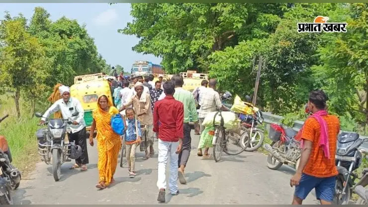 बंजरिया में जिस मासूम को डॉक्टर के पास लेकर जा रहे थे मां-नाना, रास्ते में ट्रक ने छीन ली उसी की जिंदगी