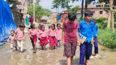 नाले के गंदे पानी के बीच बचपन की राह, 6 माह से जलजमाव में फंसी सीमरी की जिंदगी