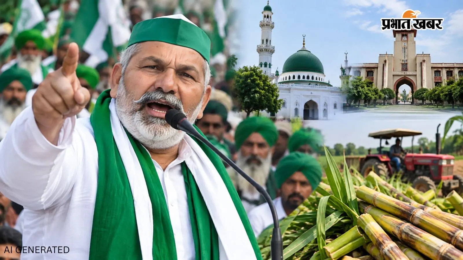 मुजफ्फरनगर महापंचायत में राकेश टिकैत का ऐलान, जौहर यूनिवर्सिटी-मस्जिद पर सरकार को घेरा, गन्ने किसान के लिए ये मांग